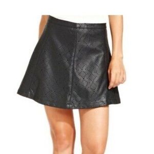 Jessica Simpson Baxter Cut Out Vegan Mini Skirt